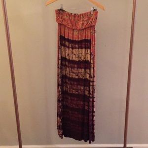 GYPSY05 tie dye maxi skirt size large NWOT